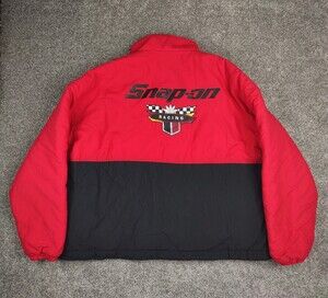Vtg Snap-On Racing Jacket Men XXL Red Black Swingster Zip Up 90s Y2K Winter USA